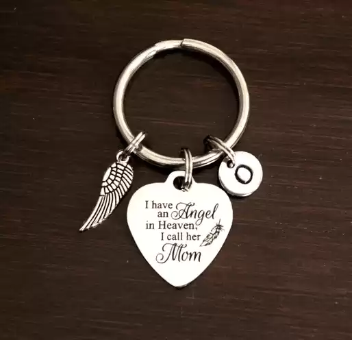 EtsyI Have An Angel In Heaven Mom Keyring/Keychain/Zipper Pull