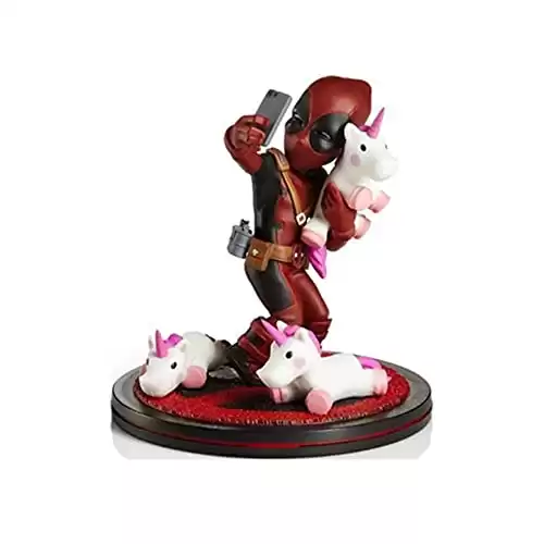 Quantum Mechanix Deadpool Unicorn Selfie Q-Fig Max Toons Figure, Multi-Colored