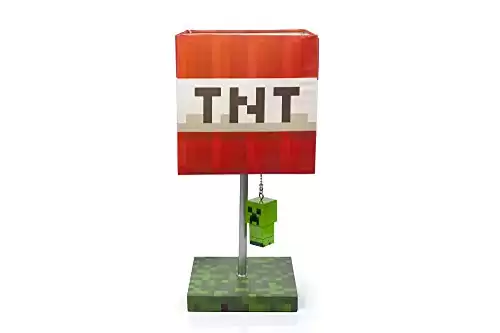 Minecraft TNT Block 14-Inch Desk Lamp with 3D Creeper Puller | LED Lamp