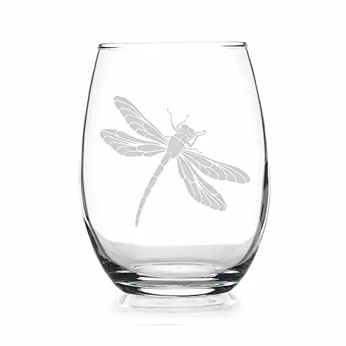 Dragonfly Stemless Wine Glass - Dragonfly Gift, Dragonfly Glass, Gift For Dragonfly Lover