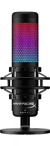 HyperX QuadCast S – RGB USB Condenser Microphone for PC, PS4, PS5 and Mac, Anti-Vibration Shock Mount, 4 Polar Patterns, Pop Filter, Gain Control, Gaming, Streaming, Podcasts, Twitch, YouTube, Disco...