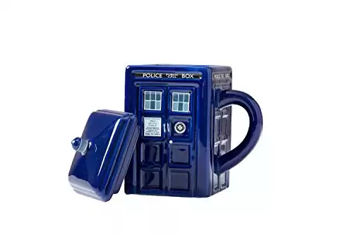Doctor Who Tardis Mug | Official Square Shaped Ceramic Coffee Mug With Lid | Holds 17-Ounces Of Your Favorite Coffee, Tea, Or Other Drink