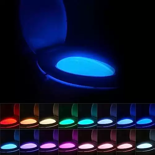 Chunace Toilet Night Light - Motion Sensor Activated 16-Color LED Bowl Light for Bathroom Decor, Cool Fun Gadget Stocking Stuffer, Funny Gift Item for Dad, Teens, Kids, Men and Women