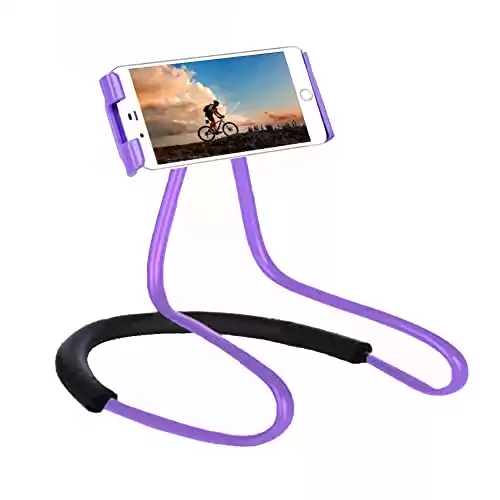 Kikmrp Lazy Cell Phone Holder - Universal Phone Holder to Wear Around Neck Lazy Bracket Free Rotating Smart Mobile Phone Mount Stand