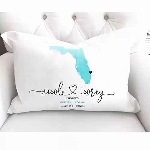 Engagement Gift for Couples Personalized Pillow Couples Names Engagement Gifts for Women Unique Engagement Gift for Her