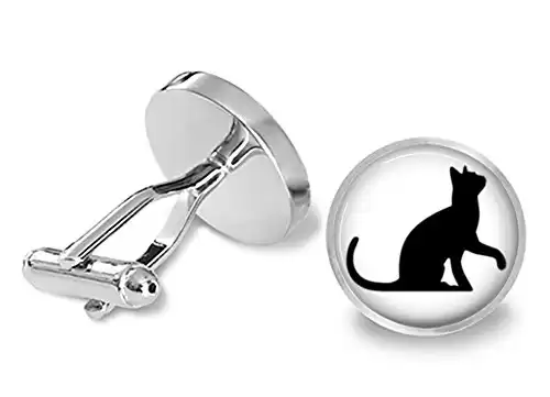 Playful Black Cat Cufflinks