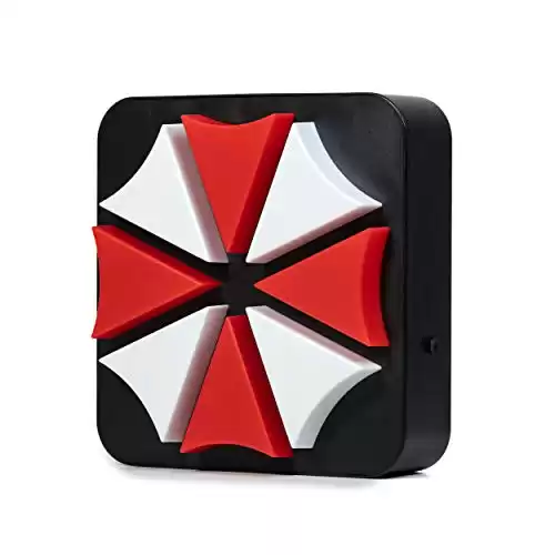 Numskull Resident Evil Umbrella Corp Lamp Wall Light - Ambient Lighting Gaming Accessory for Bedroom, Home, Study, Office, Work - Official Resident Evil Merchandise