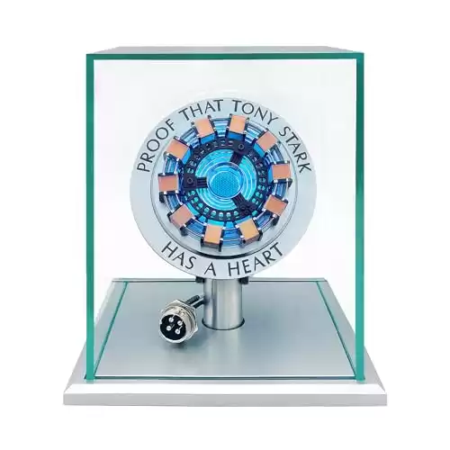 Lonyiabbi Arc Reactor MK1-1:1 Scale, DIY USB, LED Light, Vibration Sensor, No Assembly, Display Case Included Toy