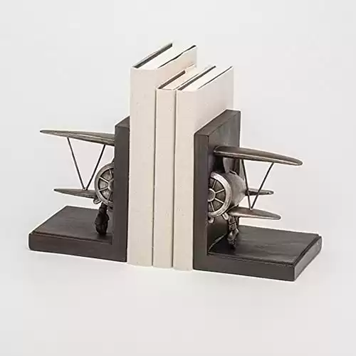 Roman Giftware Inc., Home Décor, Every Day Gifts, 7.75" H Airplane BOOKENDS,Religious, Inspirational, Durable (4x3x7)