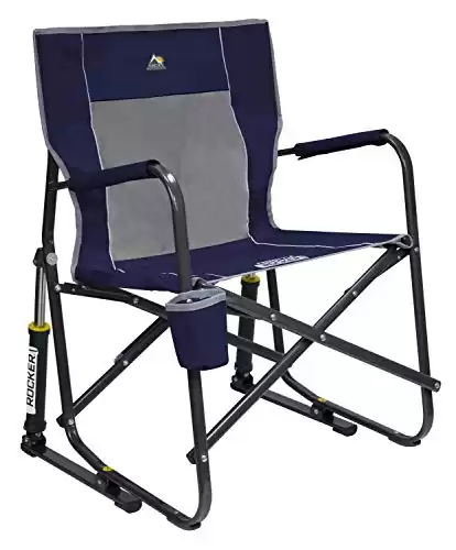 GCI Outdoor Freestyle Rocker Portable Rocking Chair & Outdoor Camping Chair, Indigo Blue