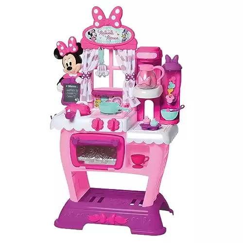 Disney Junior Minnie Mouse Happy Helpers Brunch Cafe, Play Kitchen Set for Kids, Officially Licensed Kids Toys for Ages 3 Up, Amazon Exclusive