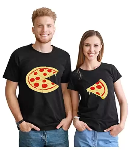 Tstars Matching Shirts for Couples The Missing Piece Pizza His and Hers Couple Outfits Men Black Large/Women Black Large