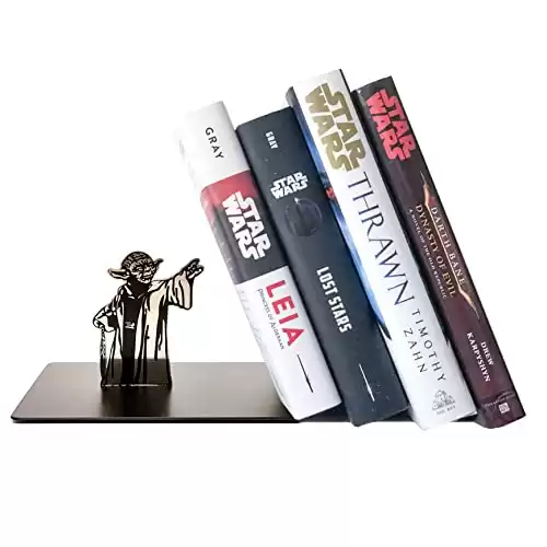 Master Yoda Force Metal Bookend, Double-Sided Printing Yoda Pattern, Creative Gift for Star War Lovers