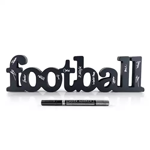 ChalkTalkSPORTS Football Wood Words Ready to Autograph | Football Sign & Decor
