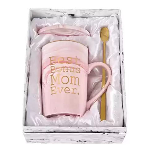 Pink Marble Bonus Mom Coffee Mug