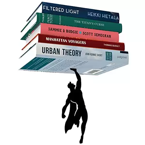 Artori Design Floating Bookshelf for Kids, Invisible Metal Book Shelf, Wall Decore Bookshelf for Book Lovers (Superhero)