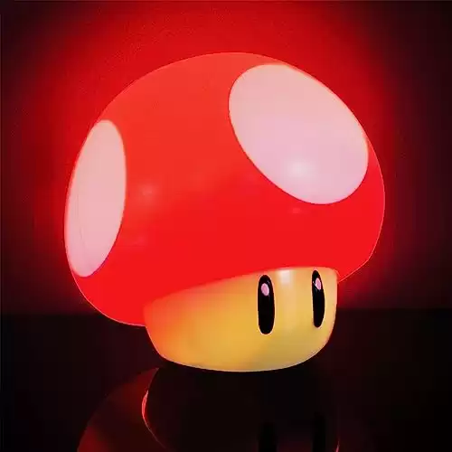 Paladone Super Mario Bros Mushroom Light with Sound, Nintendo Collectable Light Up Figure Night Light