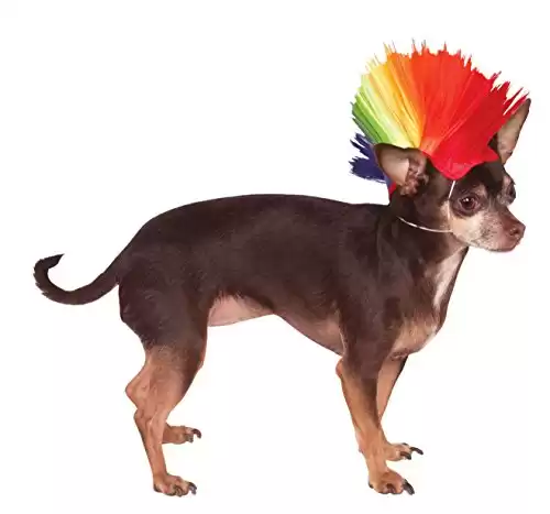 Rubie's Rainbow Mohawk Pet Wig, Small/Medium