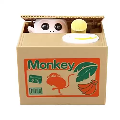"Resulzon Stealing Coin Monkey Box – Piggy Bank – Monkey – English Speaking – Great Gift for Any Child " (Box image may vary)