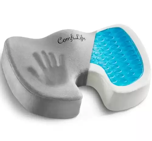 ComfiLife Gel Enhanced Seat Cushion – Office Chair Cushion – Non-Slip Gel & Memory Foam Coccyx Cushion for Tailbone Pain - Desk Chair Car Seat Cushion Driving - Sciatica & Back Pain Relief...