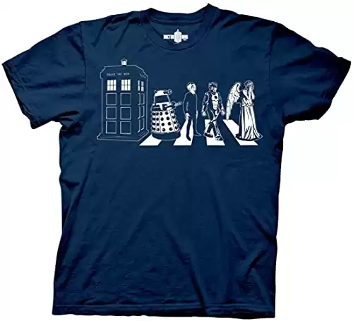 Ripple Junction Doctor WHO Detailed Street Crossing Adult T-Shirt XL Navy
