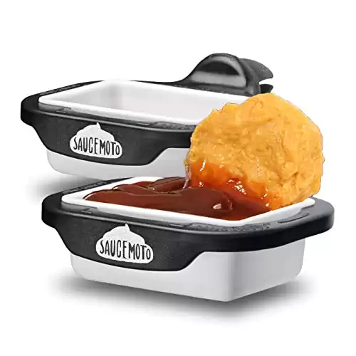 Saucemoto Dip Clip | An in-car sauce holder for ketchup and dipping sauces. As seen on Shark Tank (2 Pack, Black)