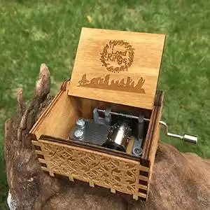 Nostalgish - Lord of The Rings Music Box - Hand Crank Wooden Musical Boxes Music Box - Unique Gift (Wood, LOTR)