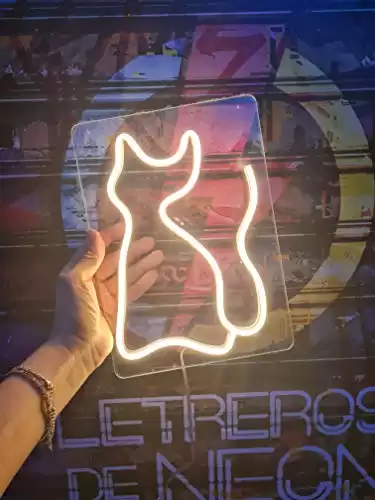 Cat Neon Signs-Neon Signs for Wall Decor Led Signs for Bedroom Wall Battery or USB Powered Light Up Acrylic Neon Light Sign for Christmas Birthday Party Living Room Girls Kids Room,Pink