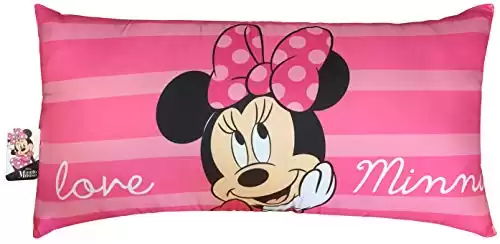 Disney Minnie Mouse Love Decorative Body Pillow Cover - Kids Super Soft 1-Pack Bed Pillow Cover - Measures 20 Inches x 54 Inches (Official Disney Product)