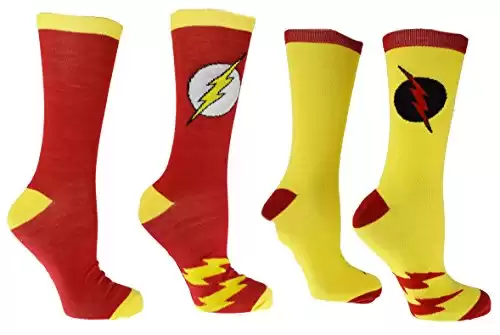 • DC Comics Flash Reverse Flash 2 Pack Casual Crew Socks,Multi Colored, Fits Shoe size-6-12