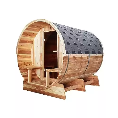 Barrel Sauna with Front Porch