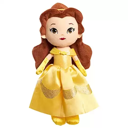Disney So Sweet Princess Belle 12-inch Plush, Gold Ballgown, Brown Hair, Brown Eyes, Soft Plushie, Kids Toys for Ages 3 Up, Kids Toys for Ages 3 Up by Just Play