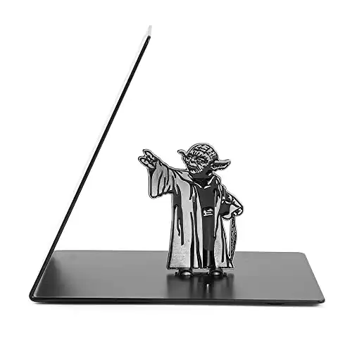 Premium Heavy-Duty Metal Bookend - Black L-Shaped Bookend Supports on Office Desk, Creative Gift for Dad and Lover (Master)