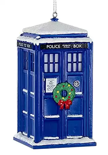 Kurt Adler Doctor Who Tardis With Wreath Light-up Plastic Christmas Ornament