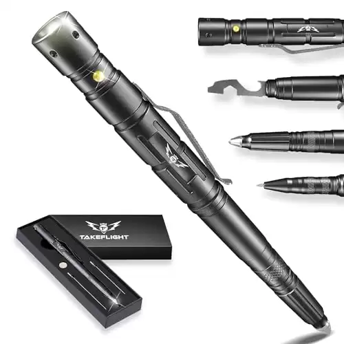 Tactical Pen Gifts for Men – Stocking Stuffer Gift for Dad | LED Tactical Flashlight Multitool for EDC Gear – Cool Gadgets, Tactical Gear, Military Gear, Groomsmen Gifts for Men that Have Everythi...