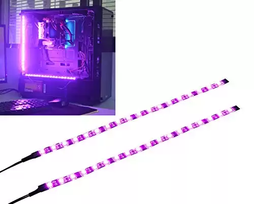 DS LED Light Strip Computer Lighting Pink with Magnetic for PC Case Lighting Kit (2Pack, Molex Connector, 30cm, S Series)
