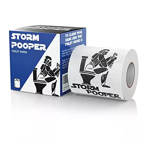 Star Wars Gifts | Star Wars Inspired Funny Toilet Paper | Storm Pooper 1-Pack Parody Stormtrooper Roll | Star Wars Bathroom Decor | Funny Star Wars Gifts for Men Boys and Girls | 2-Ply, 250 Sheets