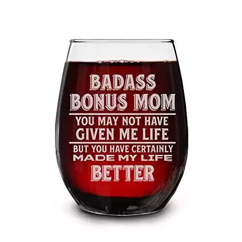 Bad Ass Bonus Mom Wine Glass