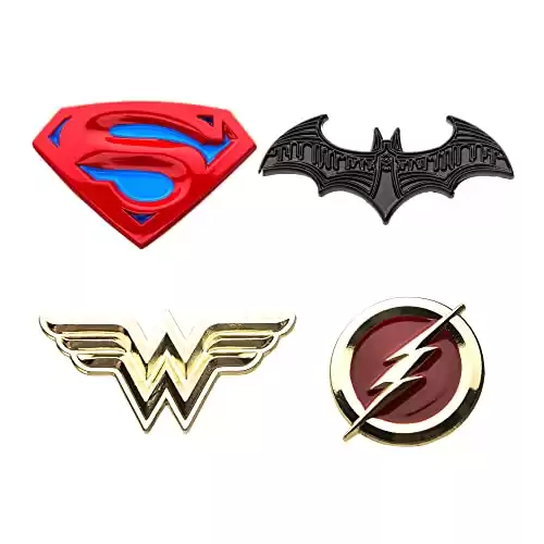 DC Justice League Logos Enamel Collector Pins | Set of 4