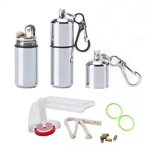 2 Pack Keychain Peanut Lighter EDC Mini Waterproof Lighter for Fire Starter Survival Emergency Use