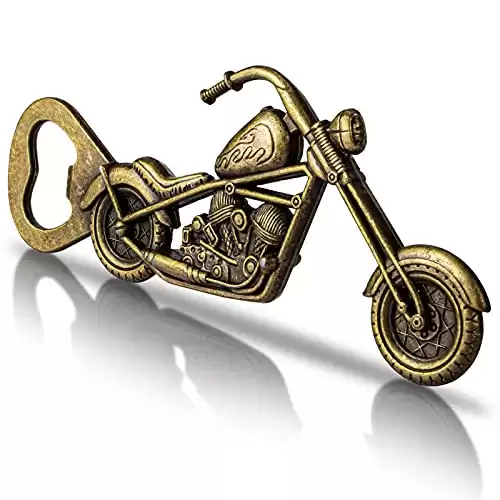Motorcycle Beer Gifts for Men, Vintage Chopper Motorbike Bottle Opener, Christmas Stocking Stuffers Unique Birthday Gifts for Dad Him Grandpa Husband Boyfriend