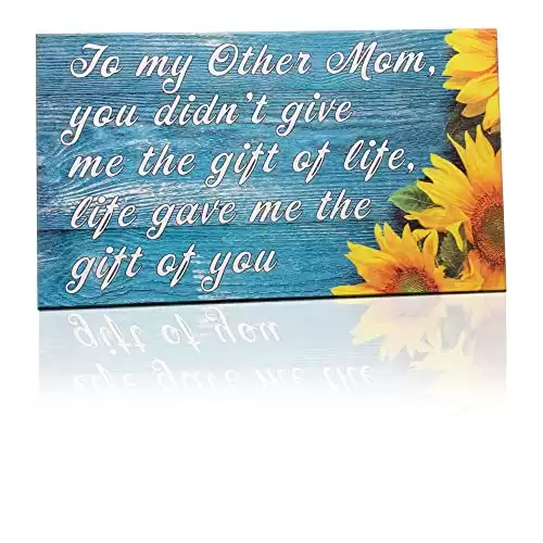 Bonus Mom Wood Hanging Sign