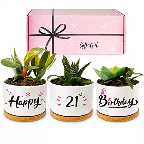 GIFTAGIRL 21st Birthday Gifts for Her - Keepsake 21st Birthday Gifts for Women - Our Pretty Pots are Perfect 21 Year Old Birthday Gifts Ideas and Arrive Beautifully Gift Boxed