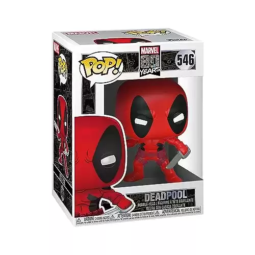 Funko 44154 POP. Bobble Marvel: 80th-First Appearance: Deadpool Collectible Figure, Multicolour, 3.75 inches