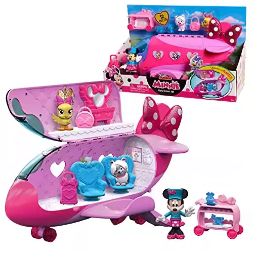 Disney Junior Minnie Mouse Bow-Liner Jet Toy Figures and Playset, Officially Licensed Kids Toys for Ages 3 Up by Just Play