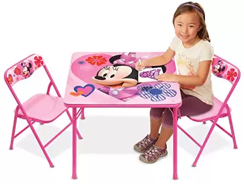 Jakks 42928 Minnie Activity Table Set with 2 Chairs Pink