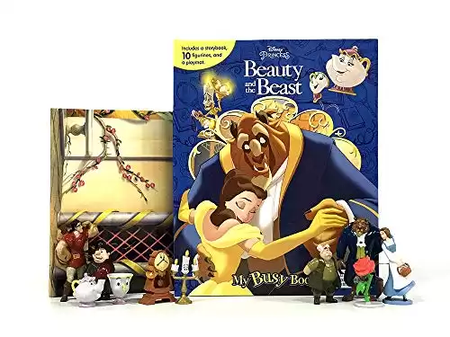 Phidal - Disney Beauty and the Beast My Busy Book -10 Figurines and a Playmat