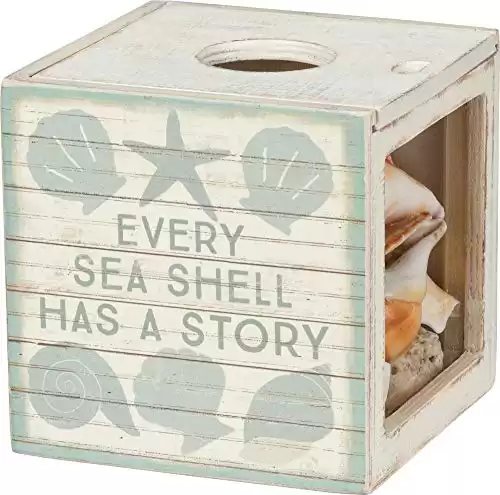 Primitives by Kathy 38436 Slat Wood Holder, Every Sea Shell Has A Story