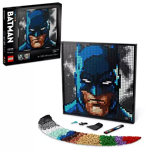 LEGO Art Jim Lee Batman Collection 31205 Building Blocks - Superhero Canvas Wall Decor with Joker, Harley Quinn, or Batman Portraits, DC Comics DIY Poster, Gift Idea for Men, Women, and Adults