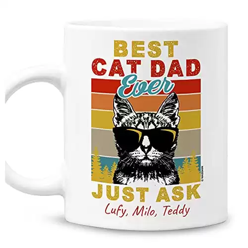 Cat Coffee Mug Set, Bow Tie Cat Gift Set, Cat Mug Set, Funny Tom Cat Coffee Cup  Set, Cute Black Cat Mug Set, Mom and Dad Cat Mug Set 